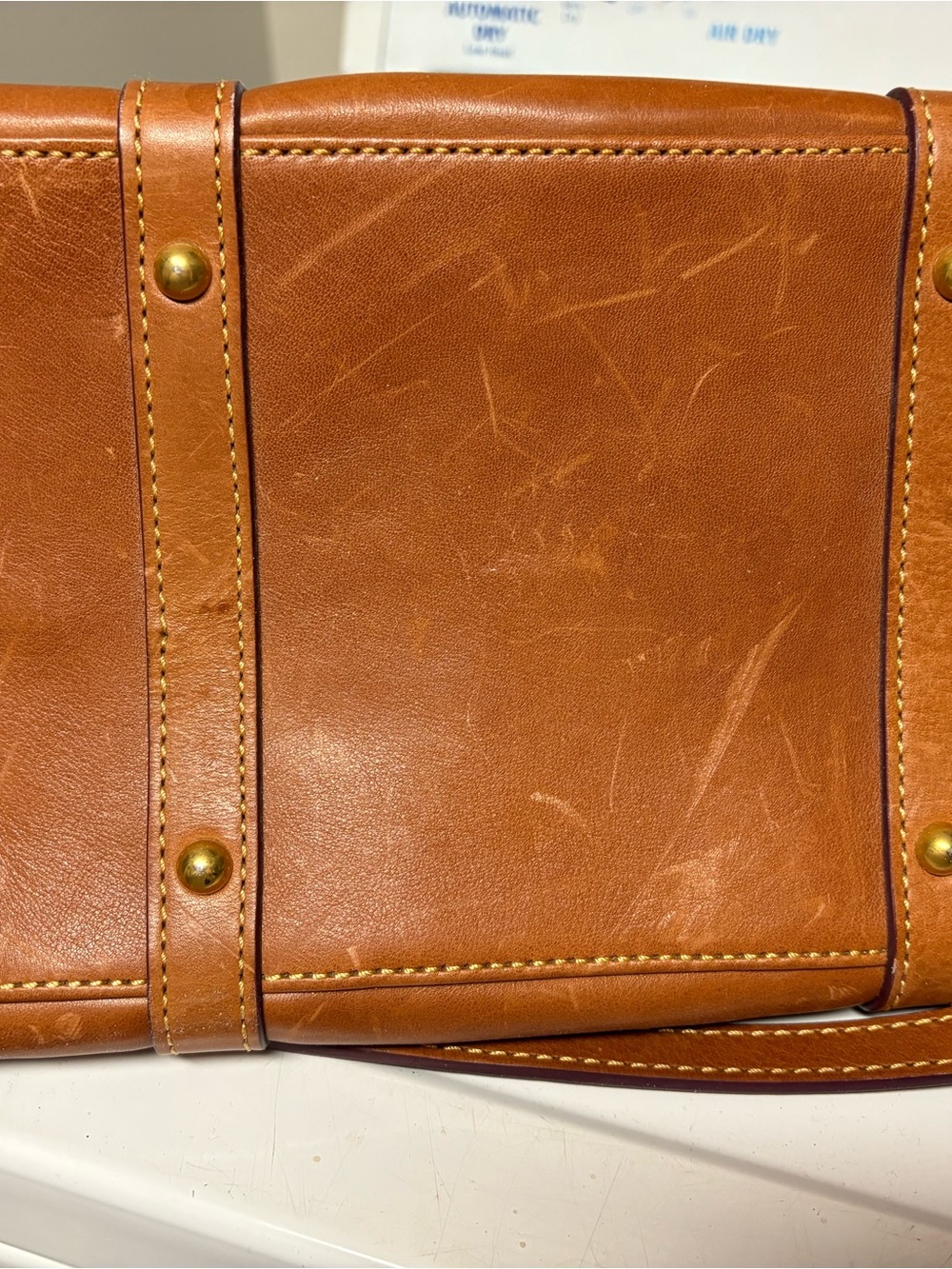 Dooney & Bourke Leather Satchel in Cognac Brown - Picture 8 of 12